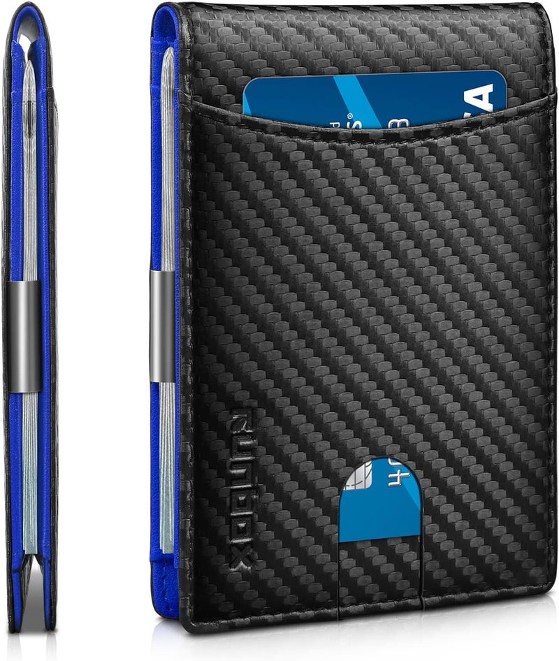 RUNBOX Slim Novelty Wallets for Men RFID Blocking 11 Card Holder Minimalist Small Leather Bifold Men's Front Pocket Wallet Gift Box - Image 1